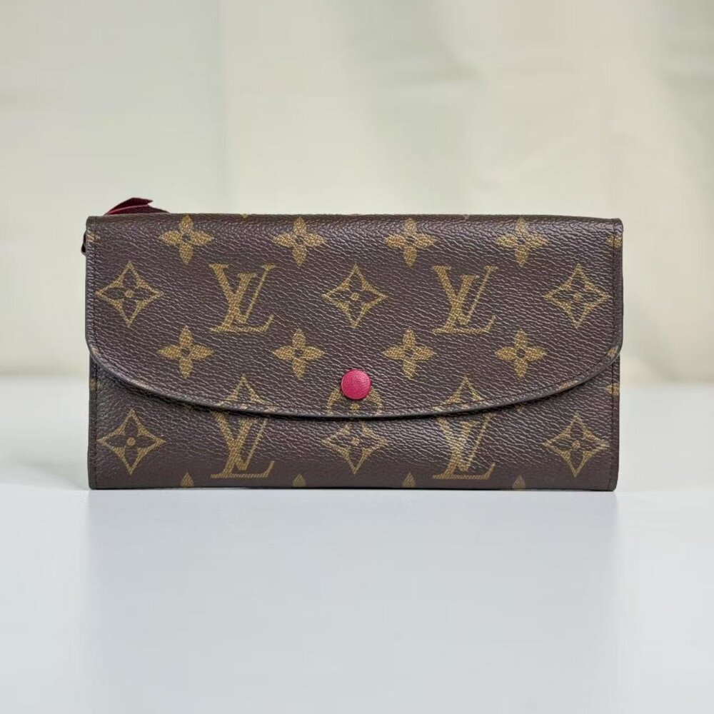 Louis Vuitton Emilie Wallet Monogram Canvas with Red Interior